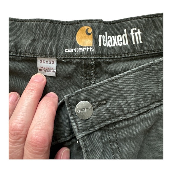 CARHARTT RELAXED FIT CHARCOAL STRAIGHT LEG UTILITY WORK PANTS SIZE 36x32 - Picture 4 of 5